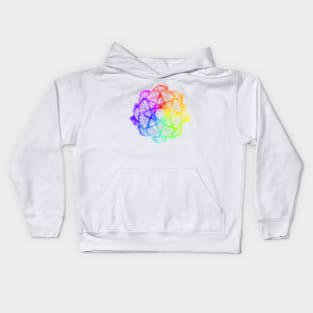 Rainbow Watercolor Crystal Mandala - Clear Silhouette Kids Hoodie